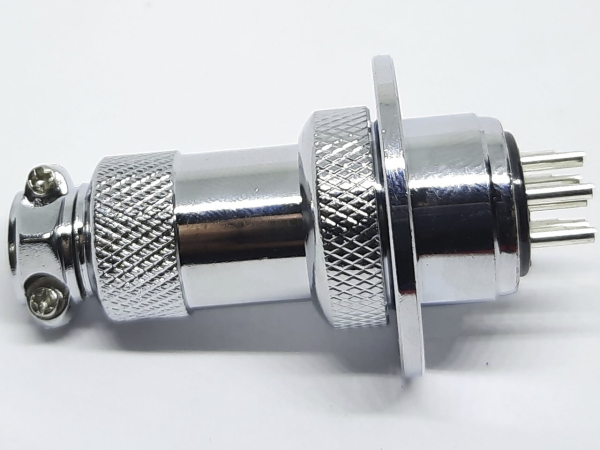 Разъем GX20-6 PIN с фланцем, пара купить в Украине