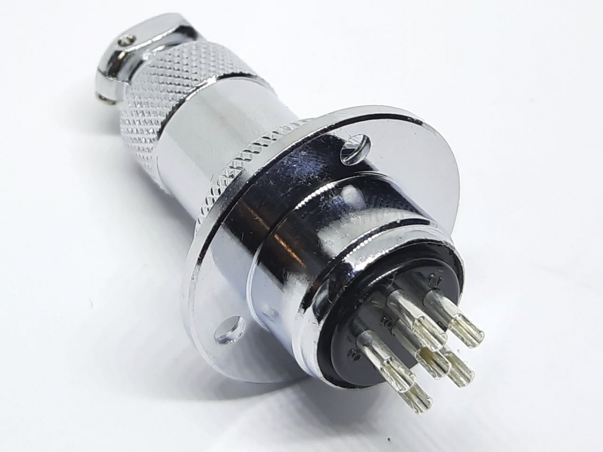 Разъем GX20-6 PIN с фланцем, пара купить в Украине