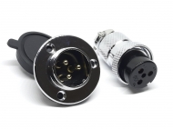 Разъем GX25-3 PIN с фланцем, пара