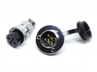 Разъем GX25-4 PIN с фланцем, пара