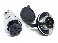 Разъем GX25-5 PIN с фланцем, пара