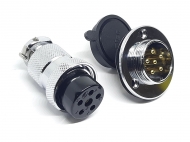 Разъем GX25-6 PIN с фланцем, пара