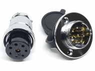 Разъем GX25-8 PIN с фланцем, пара