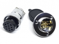 Разъем GX25-10 PIN с фланцем, пара