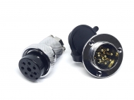 Разъем GX30-8 PIN с фланцем, пара