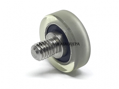 Ролик пластиковый 20×6×М6 с подшипником и валом фото 1