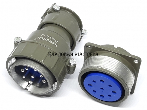 Промисловий силовий роз'єм P40J2Q 9pin зворотній набір фото 1