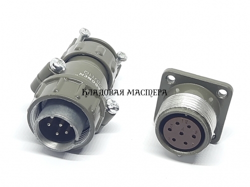 Промышленный силовой разъем P20J11Q 7pin обратный набор фото 1