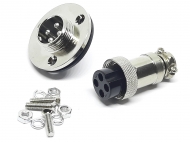Роз’єм GX16-4 PIN з фланцем, пара