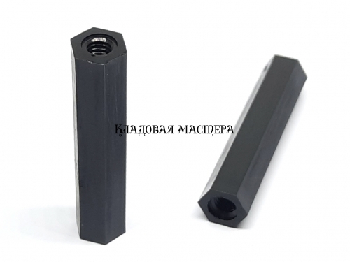 Стійка нейлонова чорна M4*35 фото 1 Стійка нейлонова чорна M4*35 фото 1