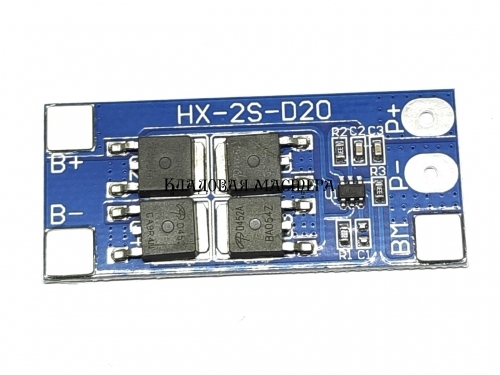 BMS контролер HX-2S-D20 20A 7.4V для 2-х літій-іонних акумуляторів фото 1 BMS контролер HX-2S-D20 20A 7.4V для 2-х літій-іонних акумуляторів фото 1