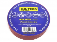 Изолента ПВХ Inteco красная 50 м 17x0.13 мм Изолента ПВХ Inteco красная 50 м 17x0.13 мм