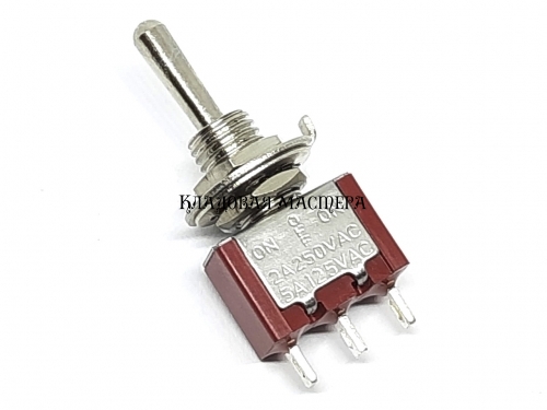 Тумблер MTS-103 красный 3 положения on-off-on, 3pin фото 1