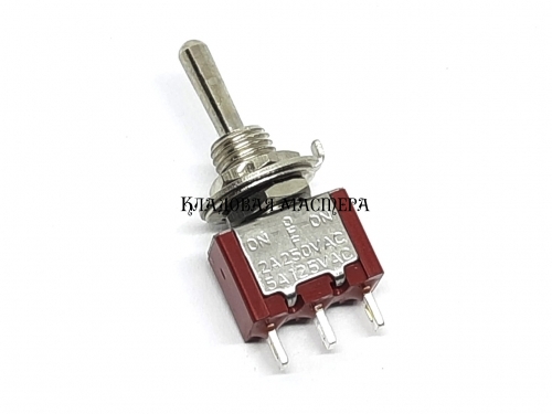 Тумблер MTS-123 красный 3 положения on-off-on, 3pin без фиксации фото 1