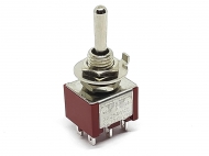 Тумблер MTS-223 червоний 3 положення on-off-on, 6pin без фіксації