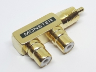 Переходник RCA Monster черный 1 RCA штекер в 2 RCA гнезда