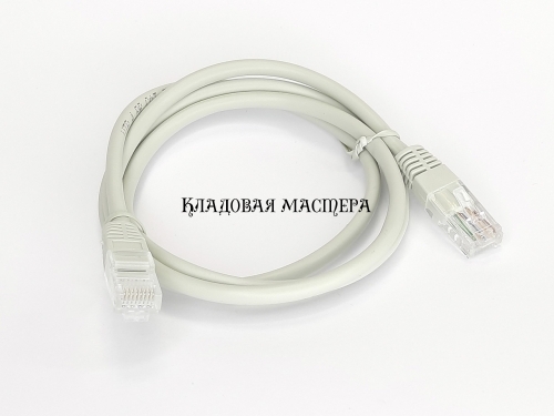 Патч-корд сірий 1м RJ-45 UTP CAT5e фото 1