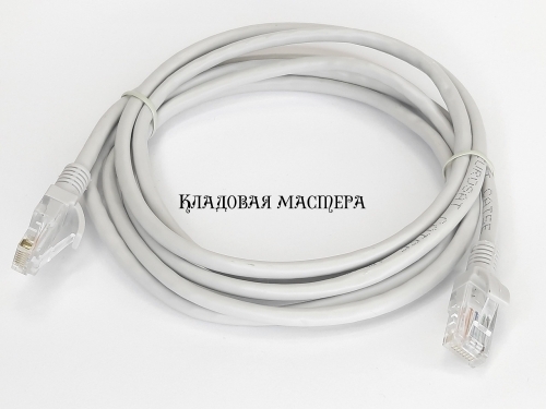 Патч-корд сірий 2м RJ-45 UTP CAT5e фото 1