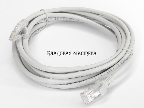 Патч-корд сірий 3м RJ-45 UTP CAT5e фото 1