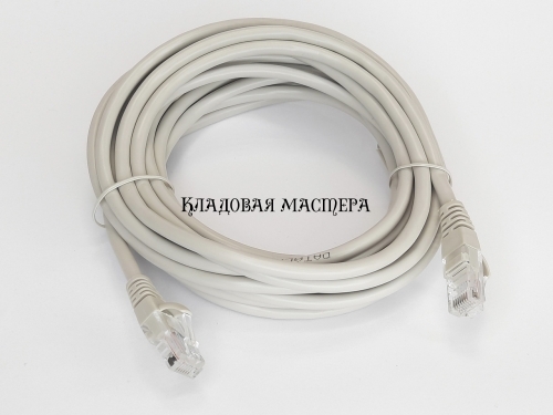 Патч-корд сірий 5м RJ-45 UTP CAT5e фото 1