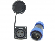 Герметичный разъем SP28-3 pin, IP68 с квадратным фланцем комплект