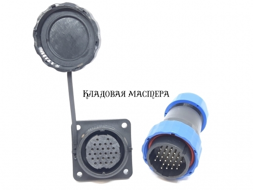 Герметичный разъем SP28-26 pin, IP68 с квадратным фланцем комплект фото 1
