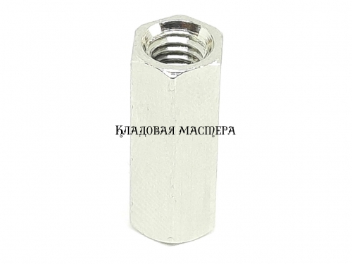 Стійка латунна нікельована M4*15 фото 1