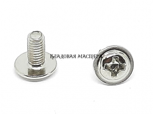 Гвинт PWM М3*6 100шт з хрестоподібною напівкруглою головкою та фланцем фото 1