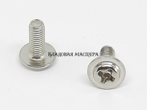 Винт PWM М3*8 100шт с крестообразной полукруглой головкой та фланцем фото 1 Винт PWM М3*8 100шт с крестообразной полукруглой головкой та фланцем фото 1