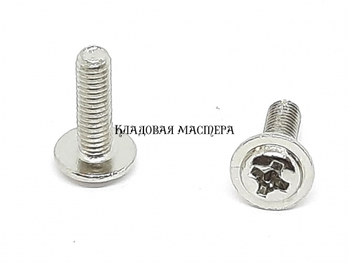 Винт PWM М3*10 100шт с крестообразной полукруглой головкой та фланцем фото 1 Винт PWM М3*10 100шт с крестообразной полукруглой головкой та фланцем фото 1