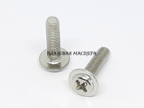 Винт PWM М3*12 100шт с крестообразной полукруглой головкой та фланцем фото 1 Винт PWM М3*12 100шт с крестообразной полукруглой головкой та фланцем фото 1