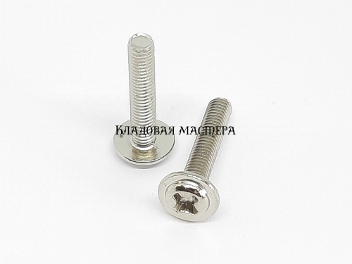 Винт PWM М3*16 100шт с крестообразной полукруглой головкой та фланцем фото 1 Винт PWM М3*16 100шт с крестообразной полукруглой головкой та фланцем фото 1