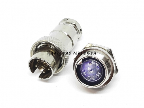 Роз’єм GX16F-6 PIN, пара фото 1
