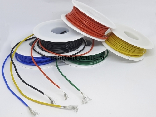 Набір силіконових дротів 22AWG 5 кольорів по 10м фото 1 Набір силіконових дротів 22AWG 5 кольорів по 10м фото 1