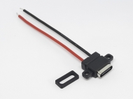 Гнездо USB type-C горизонтальный 2pin с проводами 6 см