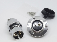 Разъем GX25F-2 PIN зеркальный с фланцем, пара