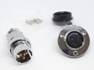 Разъем GX25F-3 PIN зеркальный с фланцем, пара