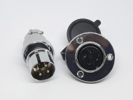 Разъем GX25F-4 PIN зеркальный с фланцем, пара