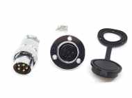 Разъем GX25F-5 PIN зеркальный с фланцем, пара
