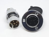 Разъем GX25F-6 PIN зеркальный с фланцем, пара