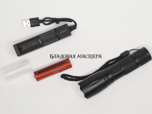 Ручной фонарик BF-027 18650 батарейка с зумом фото 1
