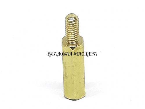 Стійка латунна M3*14+6 фото 1 Стійка латунна M3*14+6 фото 1