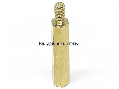 Стійка латунна M3*22+6 фото 1