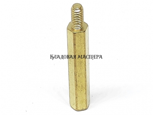 Стійка латунна M3*25+6 фото 1