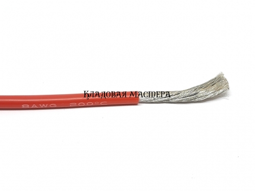 Силіконовий дріт 8AWG червоний монтажний фото 1