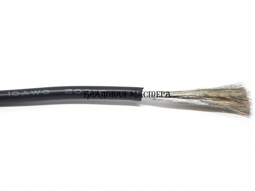 Силіконовий дріт 10AWG чорний монтажний фото 1