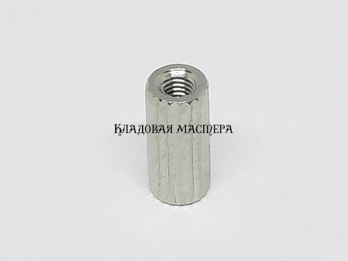 Стойка M3*12 круглая латунная никелированная фото 1