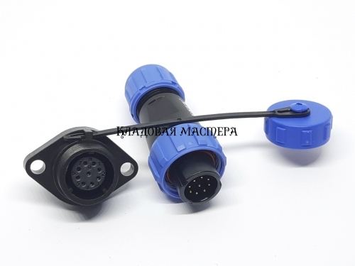 Герметичный разъем EKYK SP13-9 pin, IP-68 c фланцем фото 1 Герметичный разъем EKYK SP13-9 pin, IP-68 c фланцем фото 1