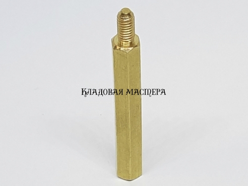 Стійка латунна M3*31+6 фото 1 Стійка латунна M3*31+6 фото 1