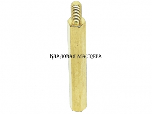 Стійка латунна M3*33+6 фото 1